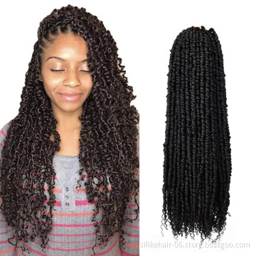 Hot Selling 24Inch Black Brown Long Pre-Twisted Spring Bomb Braids Bulk Passion Twist Crochet Braiding Synthetic Hair Extensions